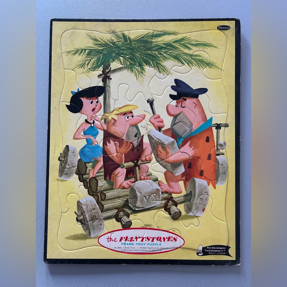Vintage 1960 Whitman Flintstones Tray Puzzle 4453 14.5 x 11.5"